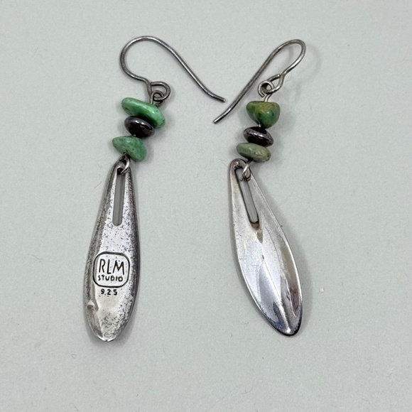 Robert Lee Morris RLM sterling silver turquoise drop earrings - GM344 - Picture 5 of 6